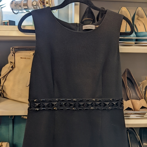 Calvin Klein Little Black Dress with Black Beading - Picture 6 of 6